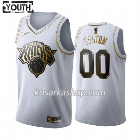 Dres New York Knicks Prilagođeni Nike 2019-20 Bijela Golden Edition Swingman - Dječji